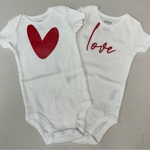 NWOT CARTER’S Baby Onesies LOVE ❤️ 6mo